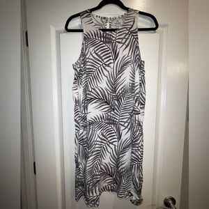 Chic Palm Leaf Midi Dress